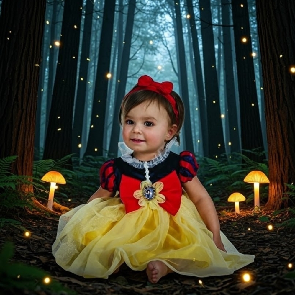 Enchanting Infant/Toddler Snow White Costume Princess dress Up 1st birthday Gift